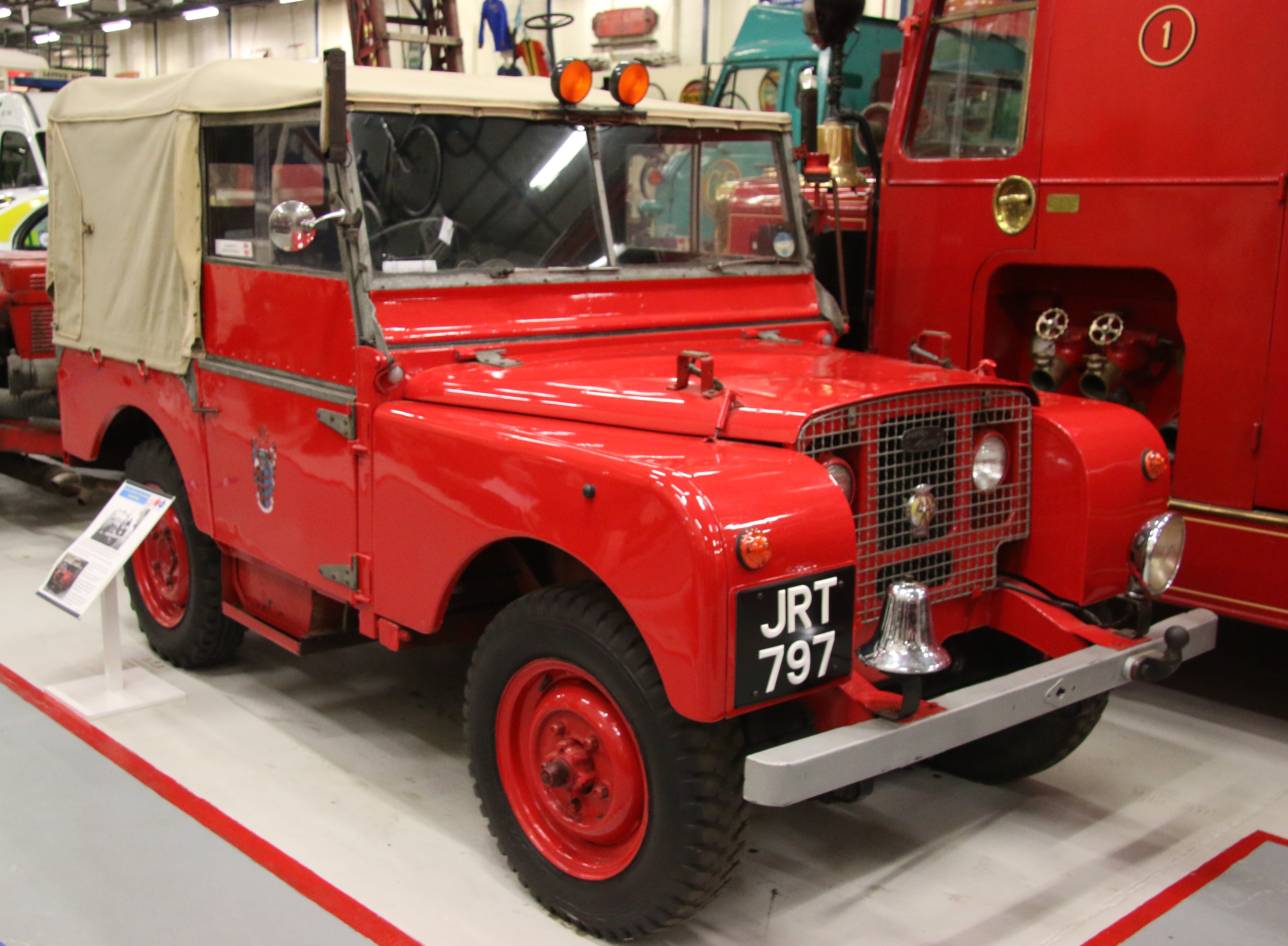 1949 Series I 80-inch fire tender JRT 797 at the Ipswich Transport Museum
