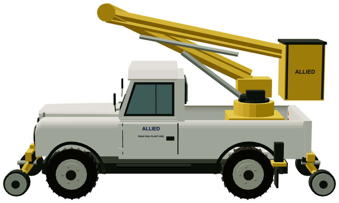 Allied Road-Rail Land Rover Platform — side render