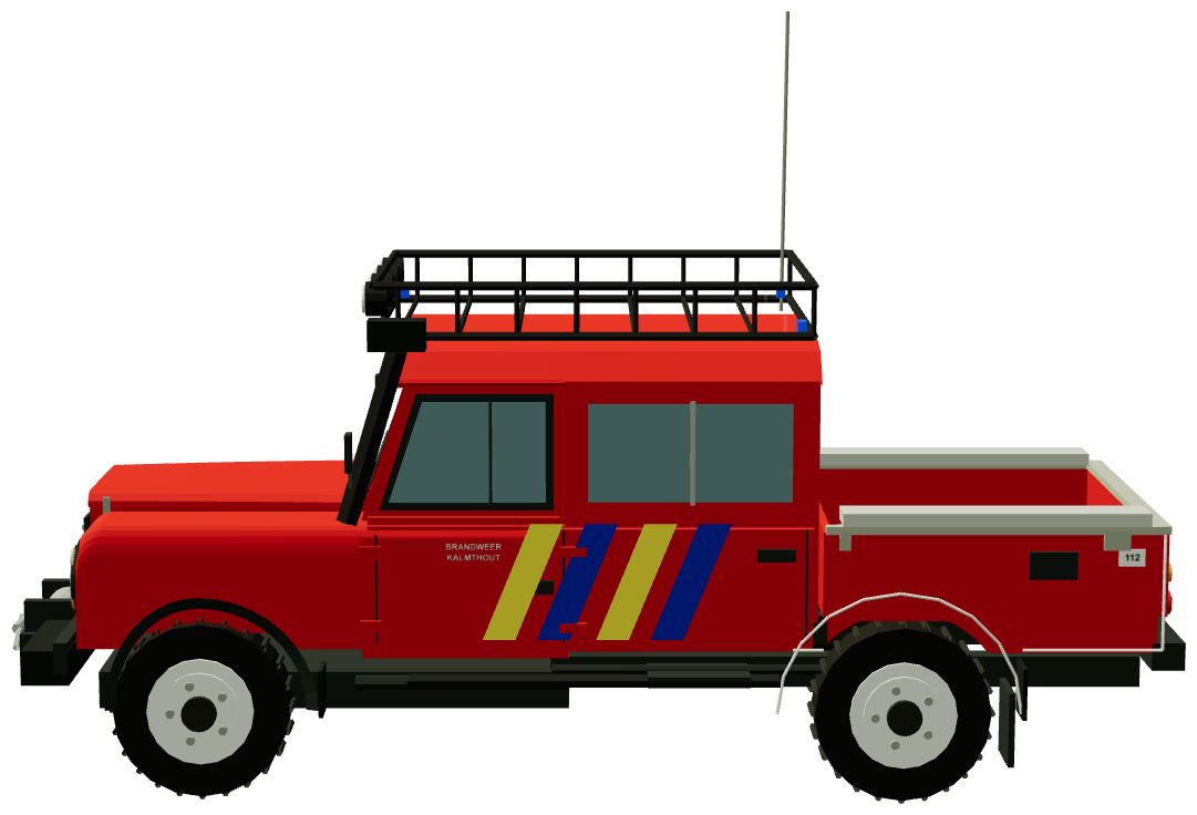 Brandweer Kalmthout Defender 130 — side render
