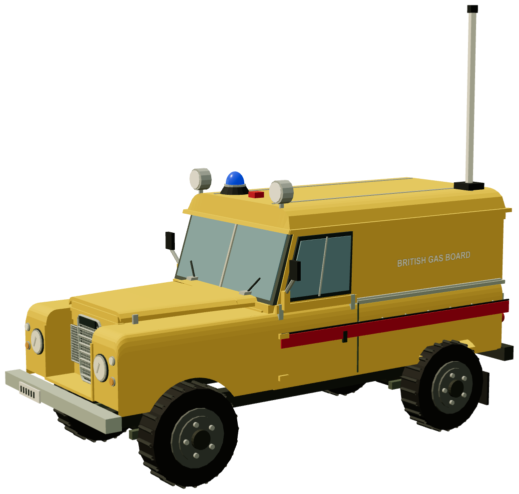 British Gas Mast-Equipped V8 Van — three-quarter render