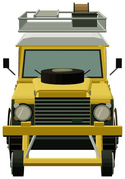 British Rail Road-Rail Land Rover — front render