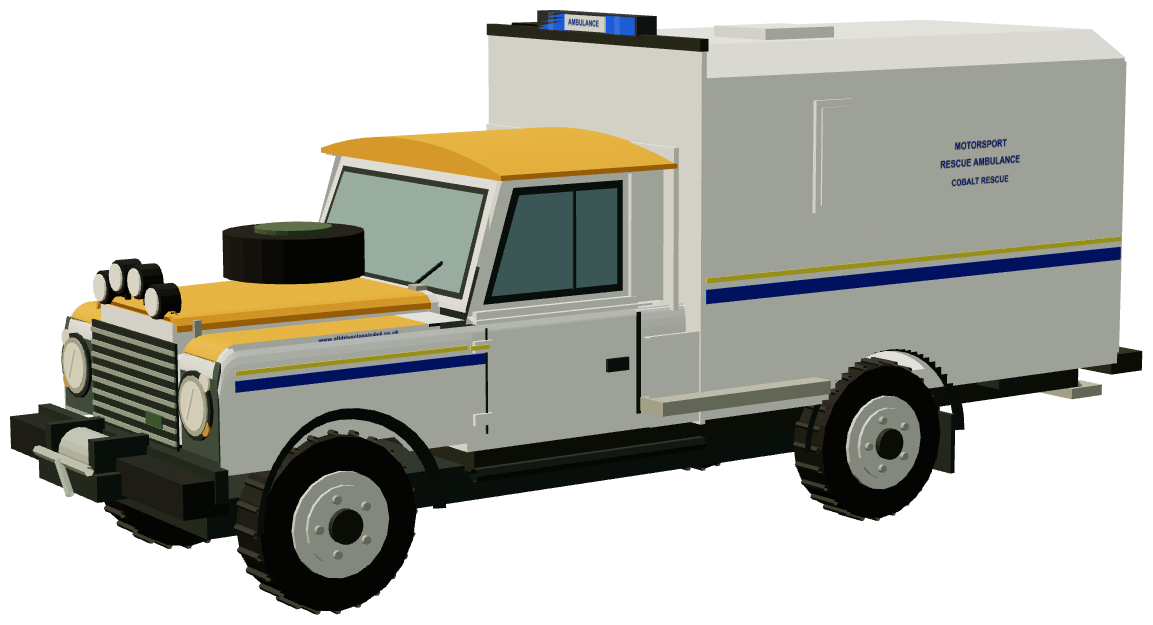 Cobalt Rescue Motorsport Defender — three-quarter render