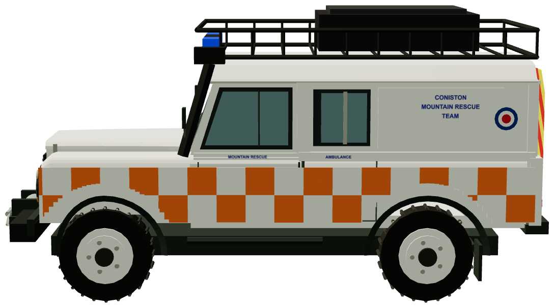 Coniston MRT Defender 110 Stretcher Carrier — side render