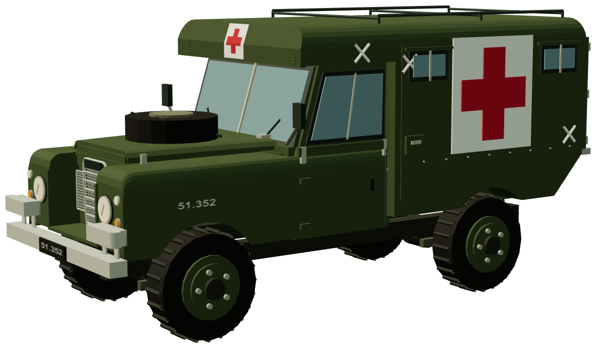 Danish Army 109 Marshall Ambulance — three-quarter render