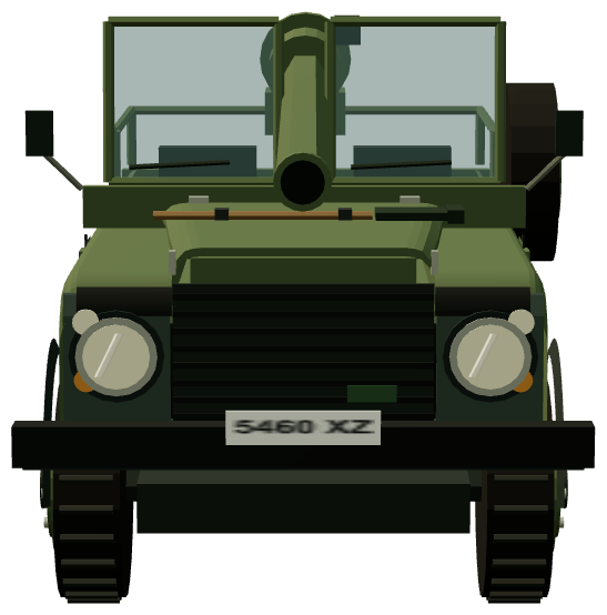 Defender 90 106 mm Recoilless Rifle Gunship — front render