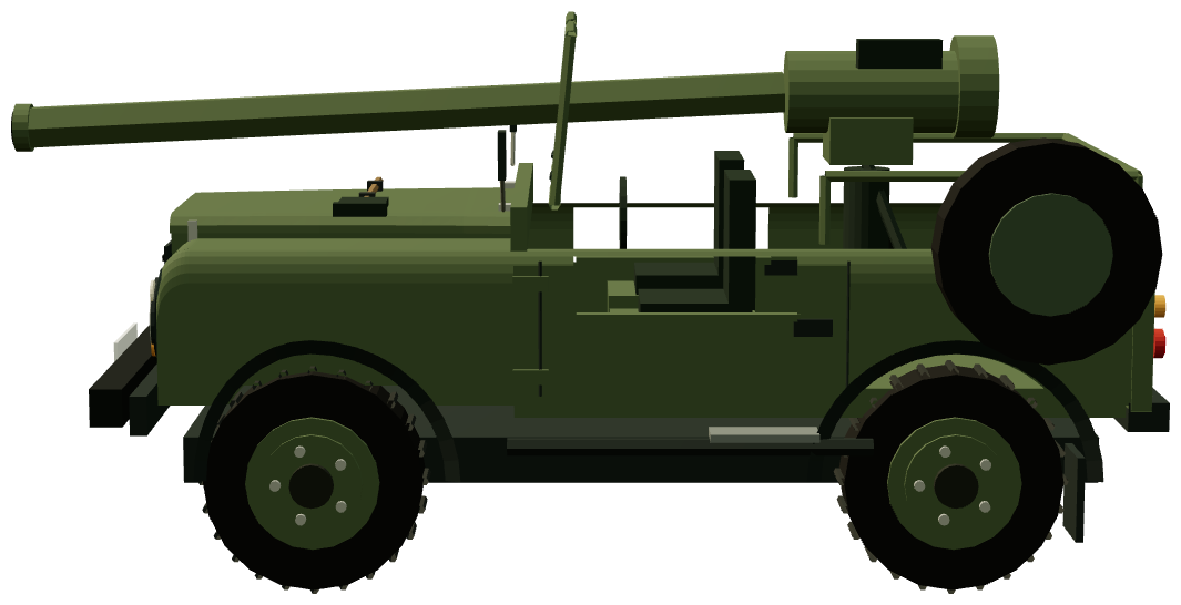 Defender 90 106 mm Recoilless Rifle Gunship — side render