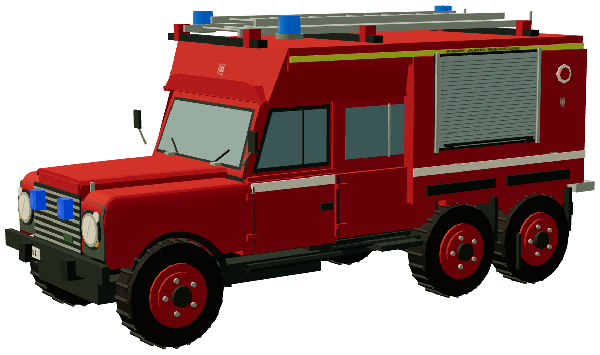 Defender 6×6 Fire & Rescue — three-quarter render