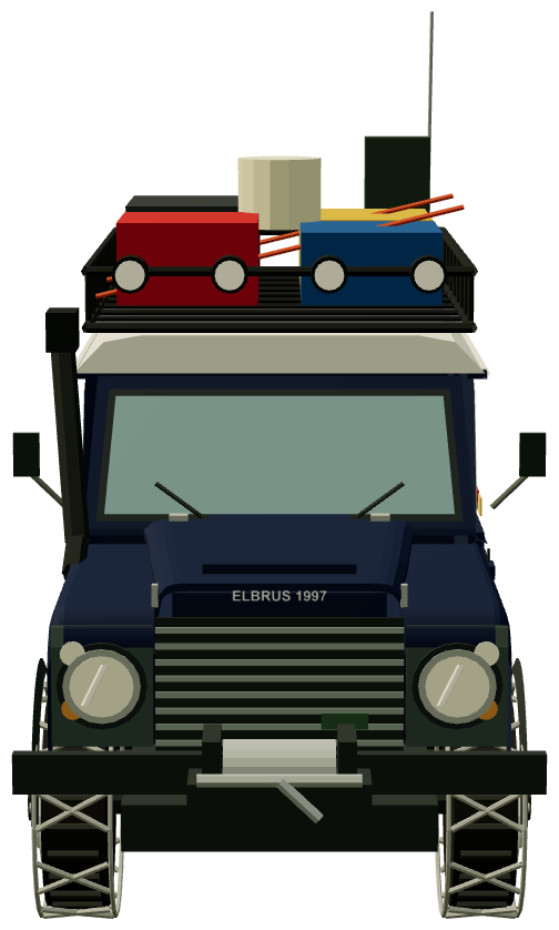 1997 Elbrus Expedition Defender 90 — front render