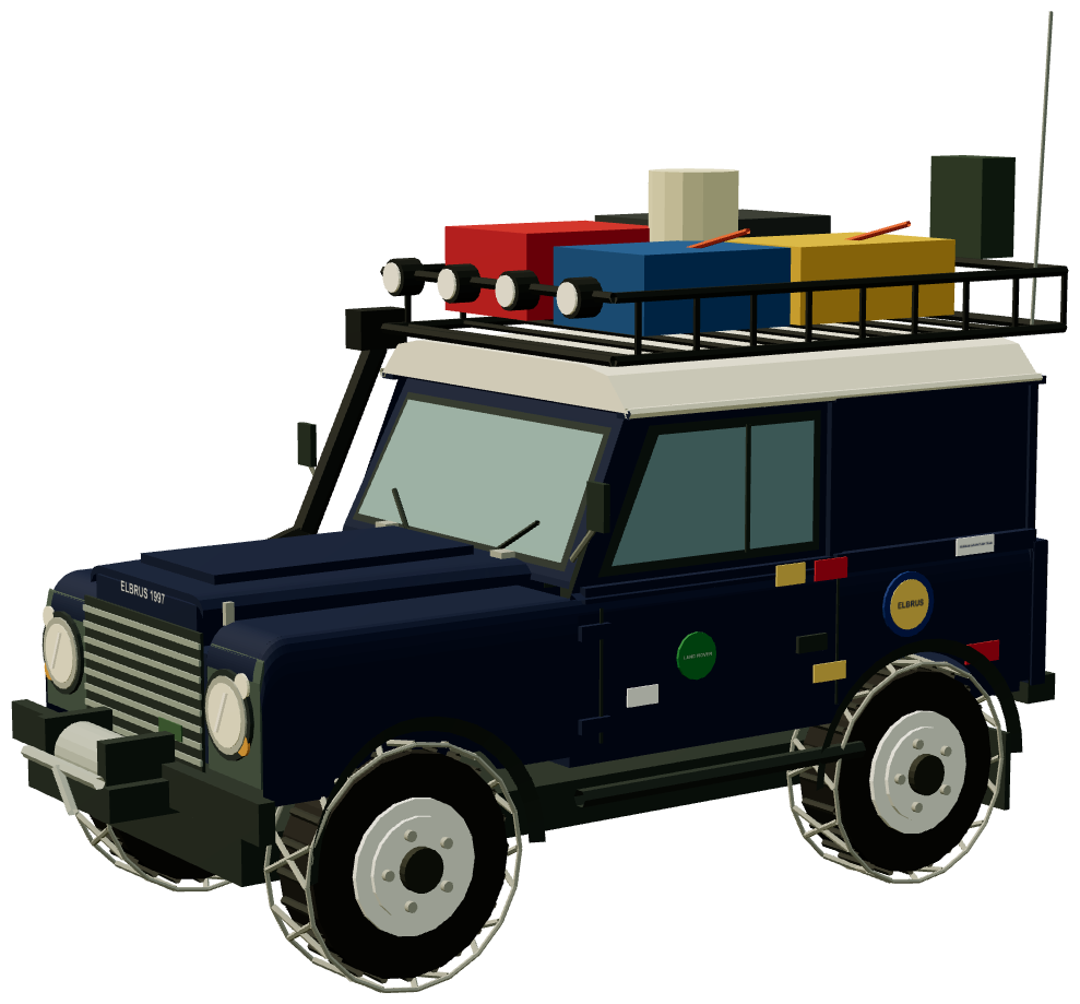 1997 Elbrus Expedition Defender 90 — three-quarter render