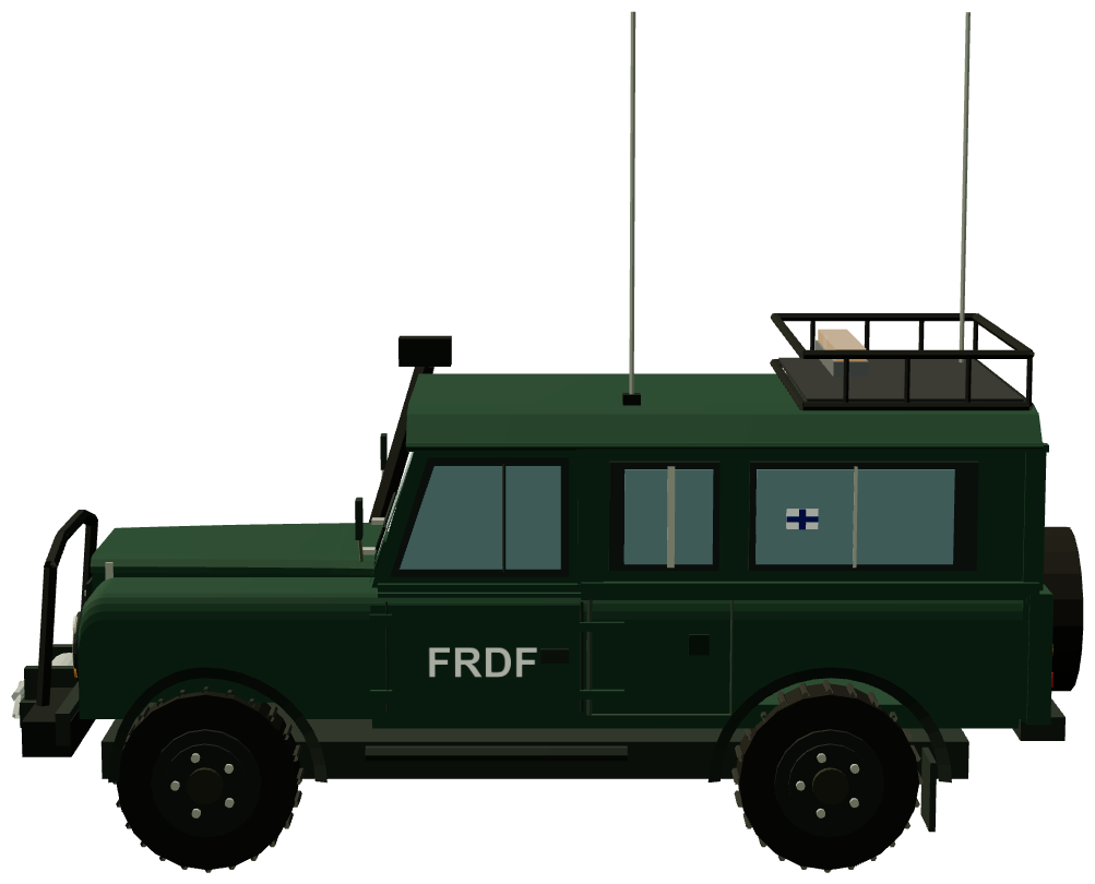 Finnish FRDF Militarised Defender 110 FFR — side render