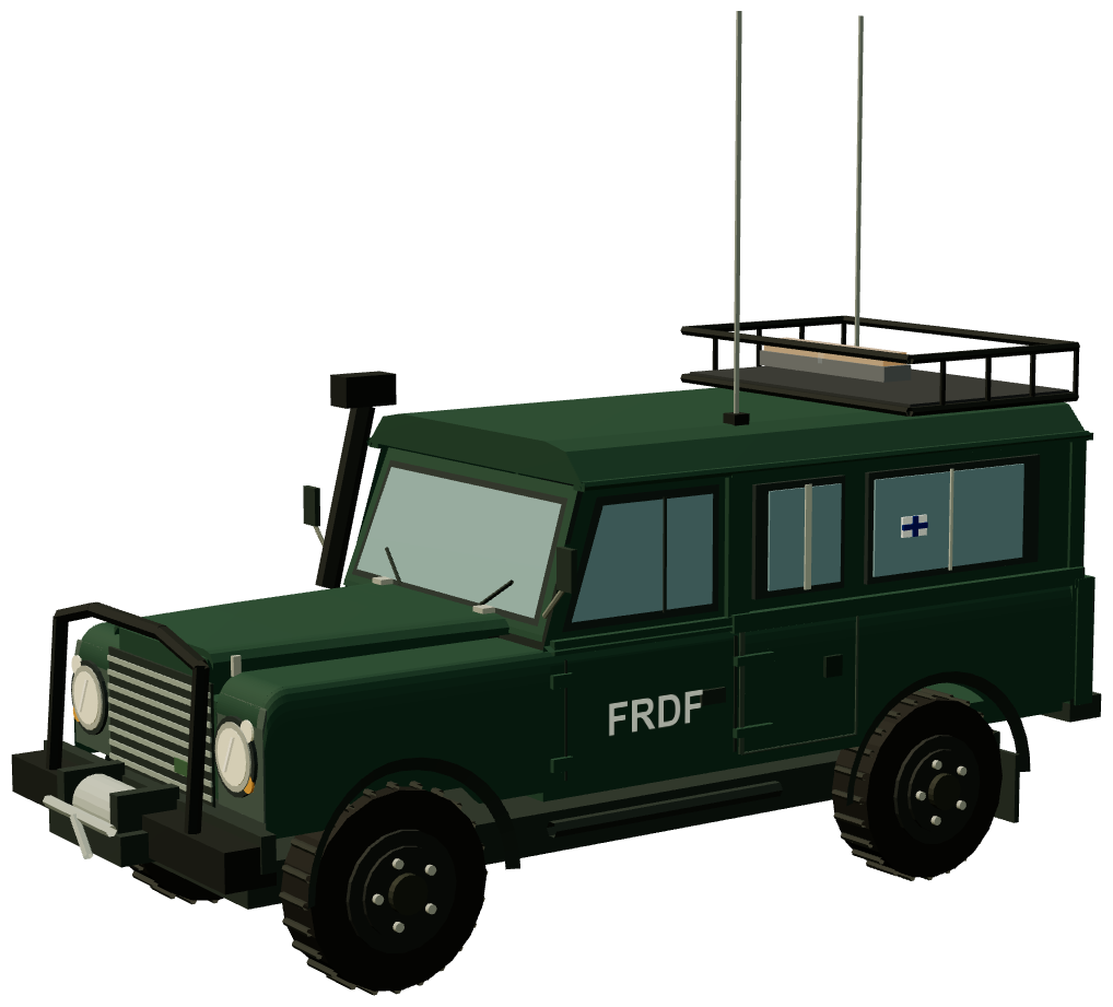 Finnish FRDF Militarised Defender 110 FFR — three-quarter render
