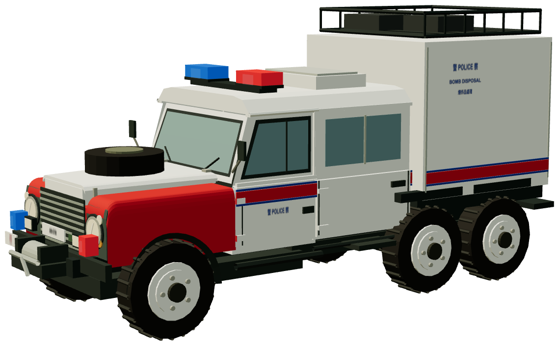 HKPF EOD Defender 130 6×6 — three-quarter render
