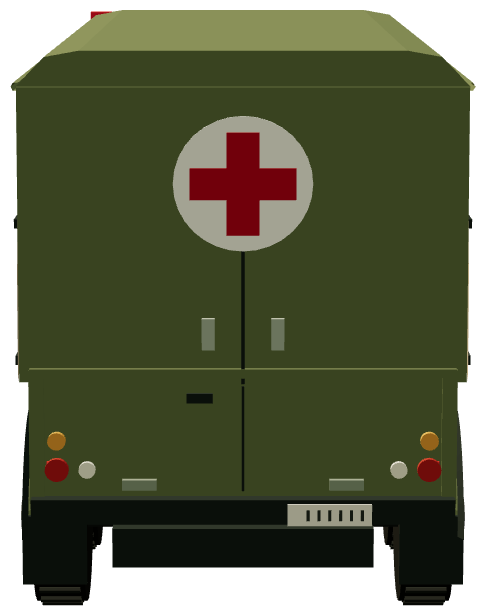 Perentie 6×6 Ambulance — rear render
