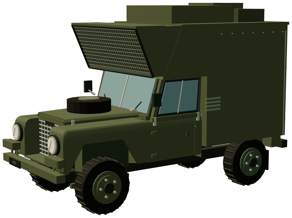 Royal Artillery PPIF Drone Section Land Rover — three-quarter render