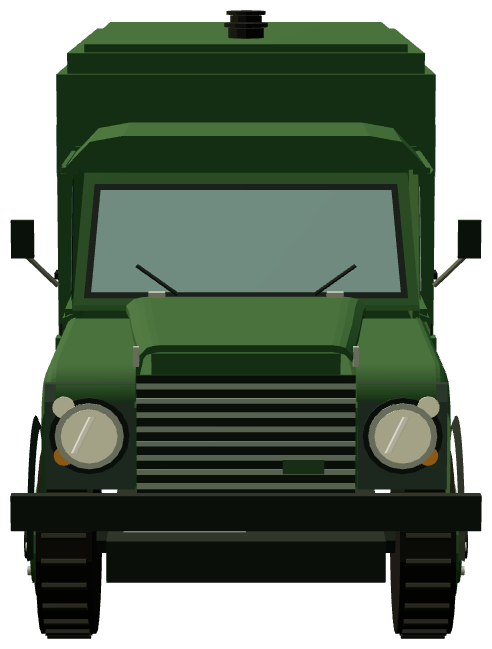 Prince Philip's Defender 130 Gun Bus — front render