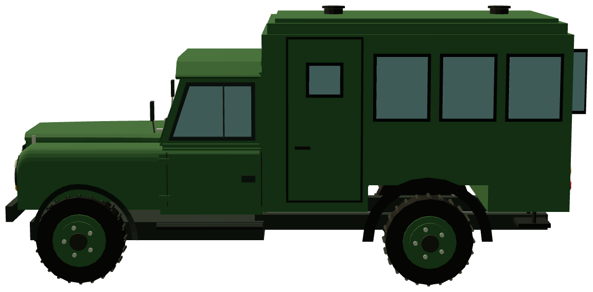 Prince Philip's Defender 130 Gun Bus — side render