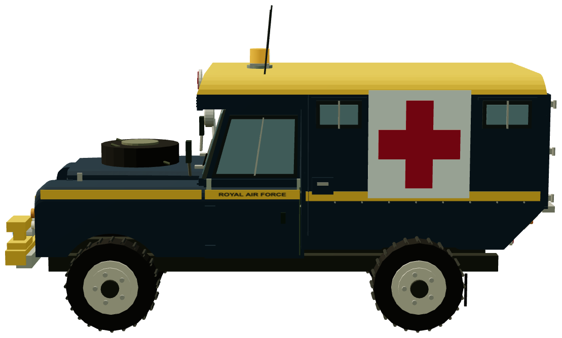 RAF Crash Rescue Marshall Ambulance — side render