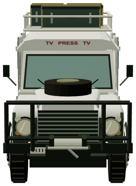 Reuters armoured 130 press vehicle — front render