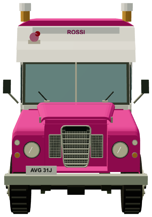 Rossi Ice Cream Land Rover AVG 31J — front render