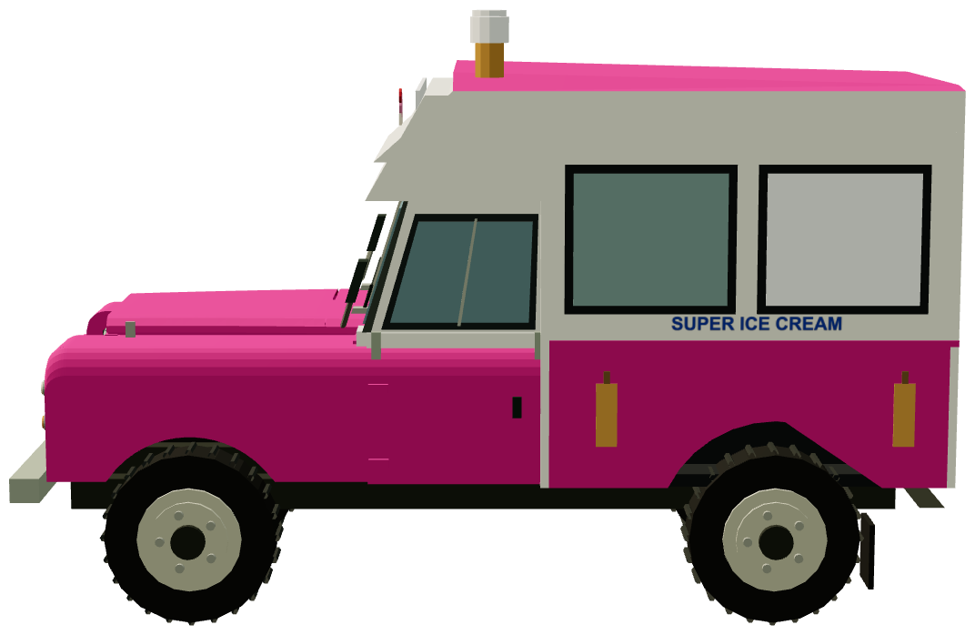 Rossi Ice Cream Land Rover AVG 31J — side render