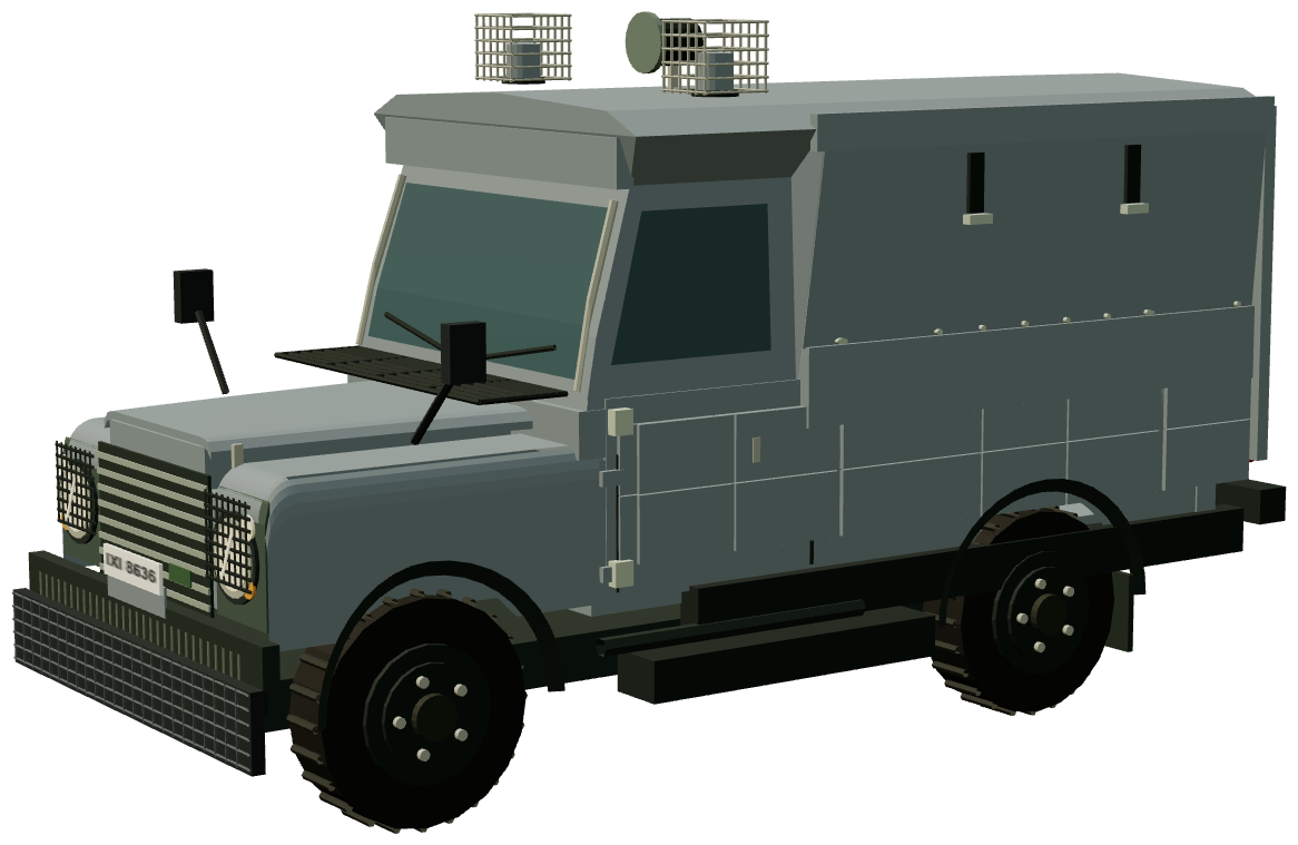 RUC Hotspur Armoured Land Rover — three-quarter render