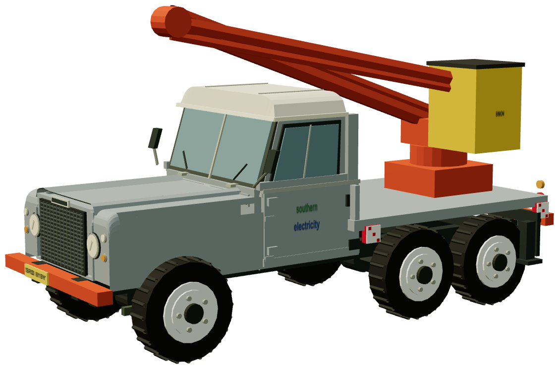 SEB Hotspur 6×6 Cherry Picker — three-quarter render
