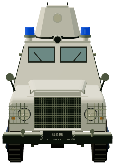 Shorland Mk 3 APC · Rijkspolitie — front render