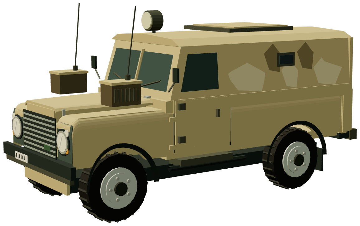Snatch Land Rover — three-quarter render