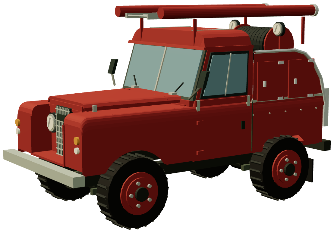Snowy Mountains Hydro Fire Truck — three-quarter render