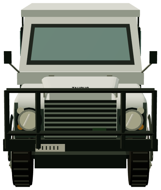 Taurus armoured Defender — front render
