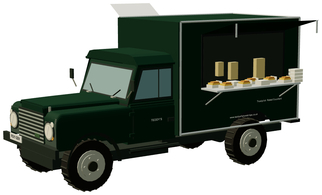 Teddy's Fish & Chips Defender — three-quarter render