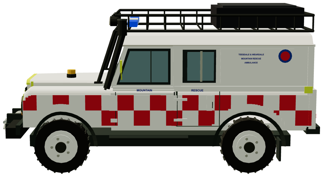 Teesdale and Weardale Search and Mountain Rescue Defender — side render