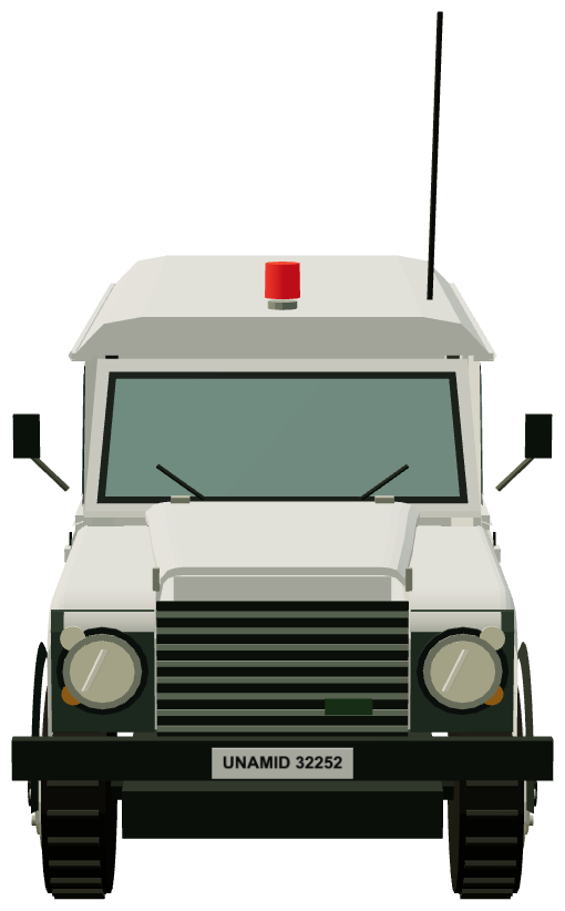 UNAMID Defender 110 Medical Vehicle (Nyala 2011) — front render