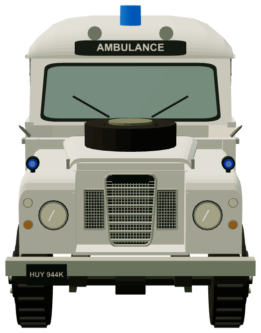 Worcestershire Ambulance Service Land Rover 109 — front render